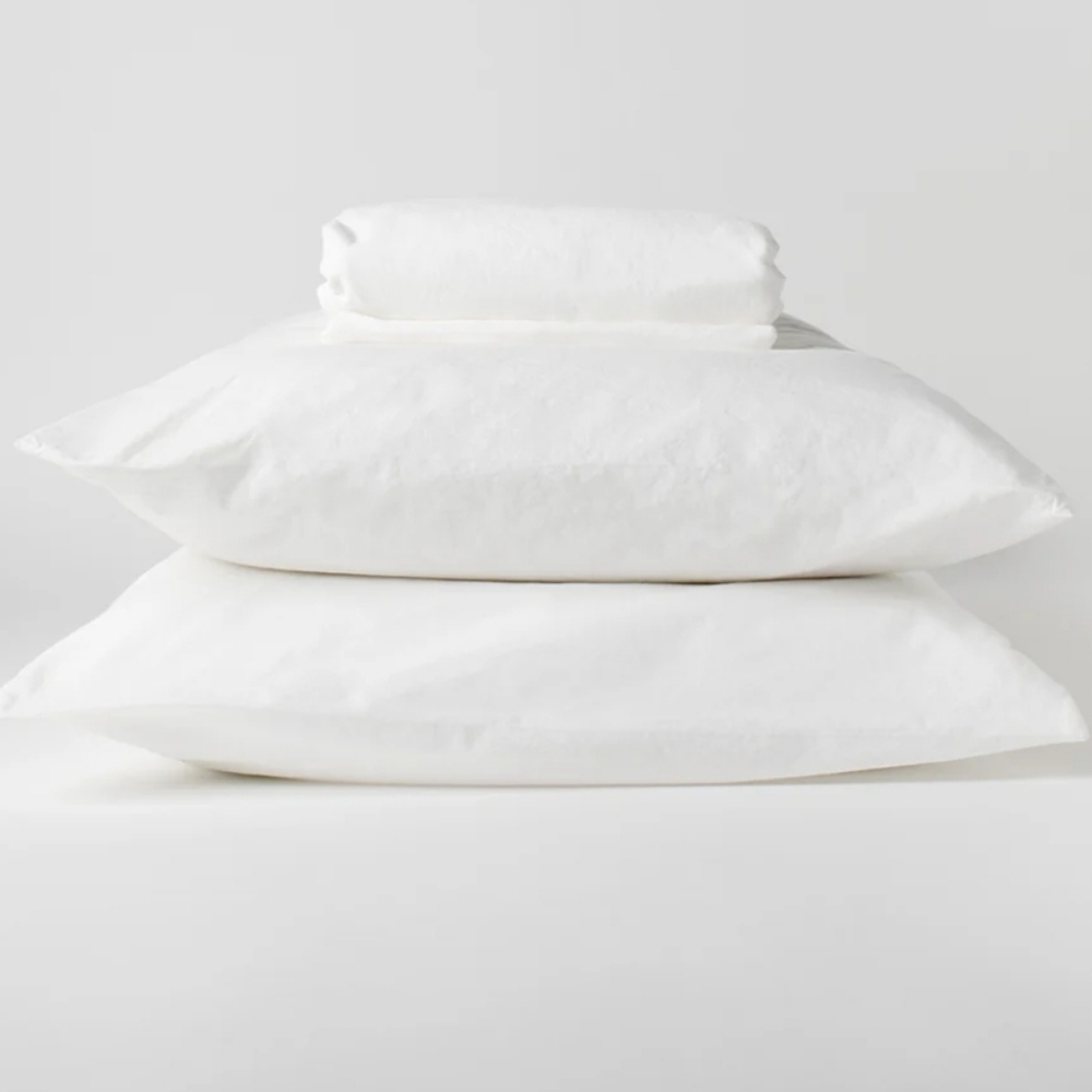 Tuck Bedding The Crisp Sheet Set Queen Chalk White